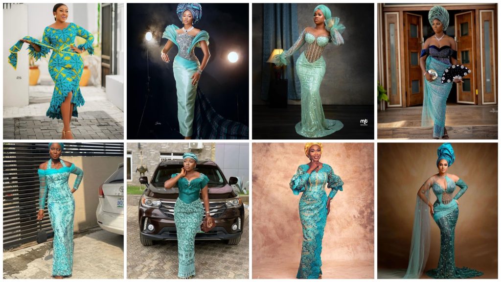 Fascinating mint green Asoebi styles you should see. Stylish Naija
