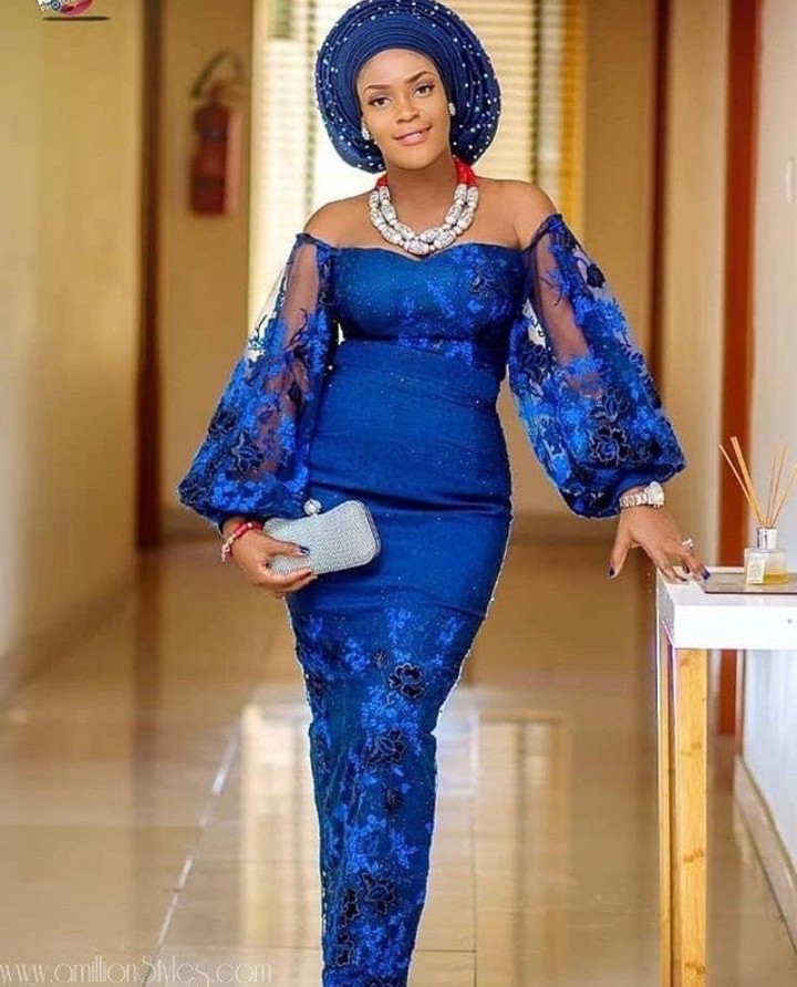 40 Fabulous And Fascinating Royal Blue Coloured Aso Ebi Styles